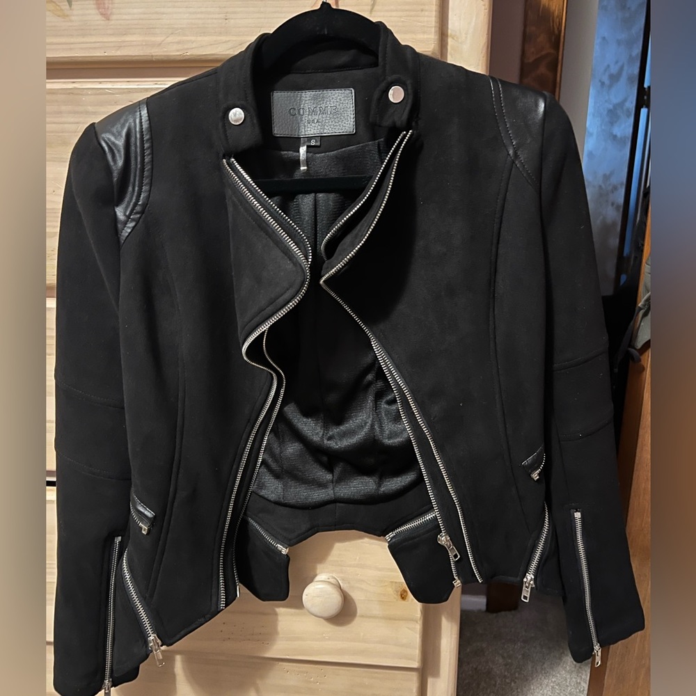 Comme Suede Jacket with double zipper details (Size S)